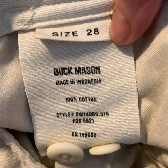 Buck Mason Baja Twill Pants Warm White 28 - Picture 7 of 8